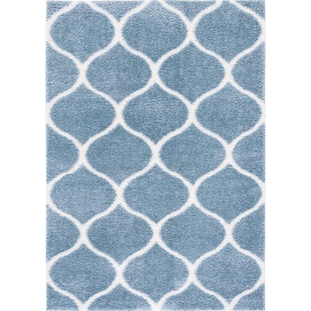 Safavieh 5 x 7 ft. Tahoe Shag Contemporary Rectangle Area Rug; Blue & White THO677M-5